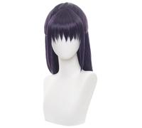Anime Cosplay Wig Synthetic Heat Resistant Hair with Wig Cap for Halloween Party Comic Con (Deep Purple)