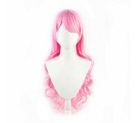 Anime Cosplay Wig，VTuber Aizono Manami Wig，Pink long wavy Wig，with Free Wig Cap，for Christmas Carnival party Halloween Cosplay Wig