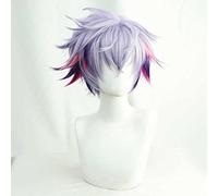 Anime Cosplay Wig，VTuber Fuwa Minato Wig，Gray-purple gradient short Wig，with Free Wig Cap，for Christmas Carnival party Halloween Cosplay Wig