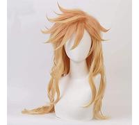 Anime cosplay wigs Demon Slayer Douma gold orange long straight perm wig male cosplay party wigs+ Wig Cap