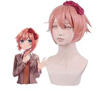 Anime Cosplay Wigs, Doki Doki Literature Club Sayori Cosplay Wigs With Free Wig Cap (Color : Pink) ( Color : Pink )