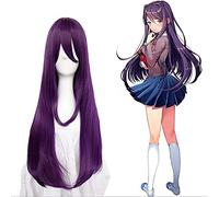 Anime Cosplay Wigs, Doki Doki Literature Club Yuri Cosplay Wigs With Free Wig Cap (Color : Purple) ( Color : Purple )