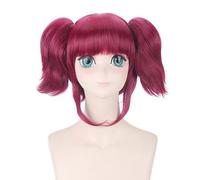 Anime Cosplay Wigs for Mey Rin Double Tail Red Wine Heat Resistant Hair Halloween Costume Party Wig