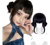 Anime Costume Cosplay Wig, Purple Braid Wigs for Women Men, Pop Singer Hair Halloween Cosplay Props (Black-Women)