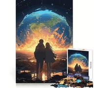 Anime Couple Apocalypse Jigsaw 1000 Pieces for Teenagers Cognitive Boost Slow Leisure Tight Lock Thoughtful Xmas (38x52cm)