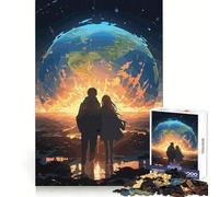 Anime Couple Apocalypse Jigsaw Puzzles 1000 Pieces for Teenagers Sharp Memory Calm Leisure Neat Edges Festive Gift (50x75cm)