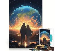 Anime Couple Apocalypse Jigsaw Puzzles for Adults 1000 Think Boost Game Precise Interlock Structure Easy to Learn Family Enjoyment (50x75cm)