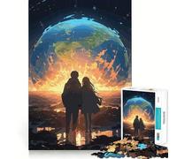 Anime Couple Apocalypse Puzzle for Adults 1000 Pieces Memory Play Game Firm Fit Secure Assembly Meaningful Connection Building Game (38x52cm)