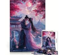 Anime Couple Moonlight 1000 Pieces Jigsaws Adults Puzzles Gifts Think Training Unwind Easily Defined Edges Merry Gift (50x75cm)