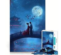Anime Couple Moonlight Jigsaw Puzzle 1000 Pieces Focus Building Toy Firm Fit Secure Assembly Holiday Indoor Entertainment Toy (50x75cm)