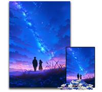 Anime Couple Under Stars Jigsaws 1000Pieces for Adults Puzzles for Adults Challenging Brain Teaser Family Activity Home Decor 1000 PCS(38x26cm)