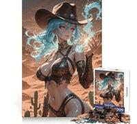Anime Cowgirl with Magic in Desert 1000 Piece Jigsaws for Teenagers Analytical Skill Soothing Downtime Tight Join Art Xmas Gift (50x75cm)