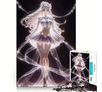 Anime Crystal Girl Adults 1000 Piece Jigsaw Puzzle Memory Fun Game Clean Cut Sturdy Components Unique Gift for Stress Relief (38x26cm)