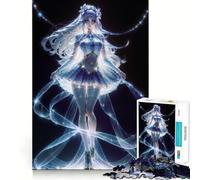 Anime Crystal Girl Adults 1000 Pieces Puzzle Mind Training Fun Burr Free Clean Cut Pieces Heartwarming Gathering Activity (50x75cm)