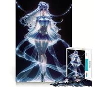 Anime Crystal Girl Jigsaw Puzzles for Adults 1000 Think Boost Game Precise Interlock Structure Easy to Learn Family Enjoyment (38x26cm)