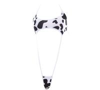 Anime Cute Cow Print Bikini Bodysuit Sexy Halter-Cow pattern
