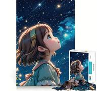 Anime Cute Girl 1000-piece Puzzle for Teenagers Mind Skill Fun Uniform Size Precise Pieces Relaxing Indoor Group Activity (50x75cm)