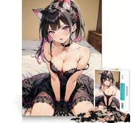 Anime Cute Girl Adults 1000 Piece Jigsaw Puzzle Memory Fun Game Clean Cut Sturdy Components Unique Gift for Stress Relief (50x75cm)