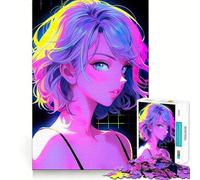 Anime Cute Girl Summer 1000-piece Jigsaw Puzzles Brain Training Fun Tight Interlock No Gaps Bonding Activity for Loved Ones (38x52cm)