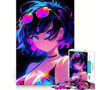 Anime Cute Girl Summer 1000 Piece Jigsaw Puzzles Mind Challenge Toy High Precision Die Cut Amusing Challenge for Waiting Time (38x52cm)