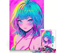 Anime Cute Girl Summer Jigsaw for Adults1000 Pieces Brain Focus Game Precision Cut Smooth Edges Amusing Challenge for Waiting Time (50x75cm)