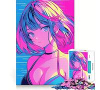 Anime Cute Girl Summer Jigsaw for Teenagers 1000 Pieces Mind Boost Fun Clean Cut Sturdy Components Heartwarming Gathering Activity (38x52cm)