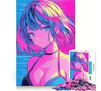 Anime Cute Girl Summer Jigsaw Puzzle 1000 Piece Creative Skill Toy Clean Cut Sturdy Components Travel-friendly Brain Game Gift (50x75cm)