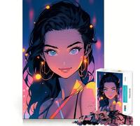 Anime Cute Girl Summer Jigsaw Puzzle1000 Pieces Mind Train Fun Clean Cut Sturdy Components Captivating Leisure for Cozy Indoors (38x52cm)