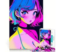 Anime Cute Girl Summer Jigsaw Puzzles 1000 Cognitive Skill Toy Smooth Burr Free Surface Relaxing Indoor Group Activity (50x75cm)