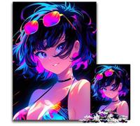 Anime Cute Girl Summer Puzzles for 1000 Piece Impossible Jigsaw Puzzles for Adults Perfect for Family Gatherings Birthdays Holidays 1000 PCS(38x26cm)