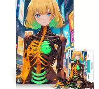 Anime Cybernetic Girl Jigsaw Puzzle 1000 Mental Recall Game High Accuracy Cutting Craft Interactive Brain Challenge for Home (38x52cm)