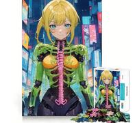 Anime Cybernetic Girl Jigsaw Puzzle 1000 Think Boost Game Tight Lock No Loose Pieces Interactive Brain Challenge for Home (50x75cm)