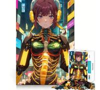 Anime Cybernetic Girl Jigsaw Puzzles 1000 Cognitive Skill Toy Smooth Burr Free Surface Relaxing Indoor Group Activity (38x52cm)