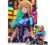 Anime Cybernetic Girl Jigsaw Puzzles 1000 Cognitive Skill Toy Smooth Burr Free Surface Relaxing Indoor Group Activity (38x52cm)