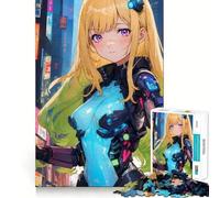 Anime Cybernetic Girl Jigsaw Puzzles1000 Pieces Recall Skill Fun Professional Grade Cutting Thoughtful Gift for Mind Activity (50x75cm)