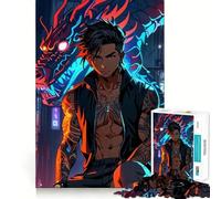 Anime Cyberpunk Cyborg Boy 1000 Piece Jigsaw Puzzles Mind Challenge Toy High Precision Die Cut Amusing Challenge for Waiting Time (38x26cm)