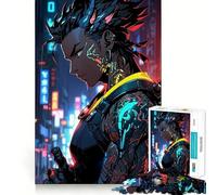 Anime Cyberpunk Cyborg Boy 1000-piece Puzzle for Teenagers Mind Skill Fun Uniform Size Precise Pieces Relaxing Indoor Group Activity (50x75cm)