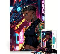 Anime Cyberpunk Cyborg Boy 1000 Piece Teenager Puzzles Mental Focus Game Precision Cut Smooth Edges Christmas Stocking Stuffer Game (38x52cm)