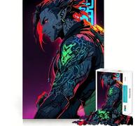Anime Cyberpunk Cyborg Boy Jigsaw for Teenagers 1000 Pieces Mental Improve Play Uniform Size Precise Pieces Family Fun Night Activity (50x75cm)