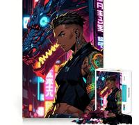 Anime Cyberpunk Cyborg Boy Jigsaw for Teenagers 1000 Pieces Mind Boost Fun Clean Cut Sturdy Components Heartwarming Gathering Activity (50x75cm)