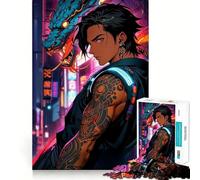 Anime Cyberpunk Cyborg Boy Jigsaw for Teenagers1000 Pieces Mind Boost Game Firm Fit Secure Assembly Bonding Activity for Loved Ones (50x75cm)