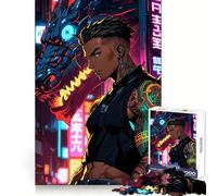 Anime Cyberpunk Cyborg Boy Jigsaw Puzzles 1000 Piece for Teenagers Brain Teasing Quiet Fun Smooth Edges Birthday Gift (38x26cm)