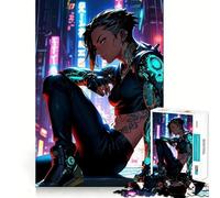 Anime Cyberpunk Cyborg Gir 1000 Pieces Puzzles for Teenagers Mind Boost Fun High Accuracy Cutting Craft Calming Mental Break Activity (38x26cm)