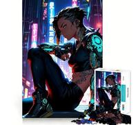 Anime Cyberpunk Cyborg Gir Jigsaw Puzzle 1000 Recall Fun Play Advanced Laser Cutting Tech Holiday Indoor Entertainment Toy (50x75cm)