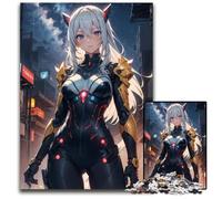 Anime Cyberpunk Girl 1000 Piece Jigsaw Puzzles for Adults Difficult Puzzles for Adults for Teenagers Family Game Night BrainChallenging Gift Idea 1000 PCS(38x26cm)