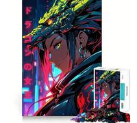 Anime Cyberpunk Girl 1000 Piece Jigsaw Puzzles Mind Challenge Toy High Precision Die Cut Amusing Challenge for Waiting Time (38x52cm)
