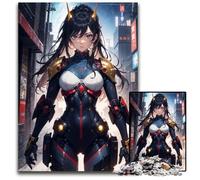 Anime Cyberpunk Girl 1000 Piece Puzzle Puzzles for Adults Home Decor Brain Teaser Game for Teenagers & Family Interaction 1000 PCS(75x50cm)