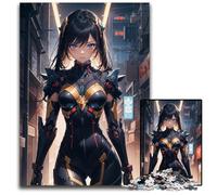 Anime Cyberpunk Girl 1000Pc Adults Jigsaw Puzzle Puzzles for Adults Perfect for Family Fun on Christmas Thanksgiving Birthdays & Easter 1000 PCS(75x50cm)
