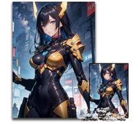 Anime Cyberpunk Girl Adult Jigsaw Puzzles 1000 Pieces Challenging Puzzles Home Decor Brain Teaser Game for Teenagers & Family Interaction 1000 PCS(75x50cm)