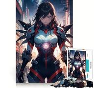Anime Cyberpunk Girl Jigsaw 1000 Pieces Focus Building Toy Zero Gap Rewarding Activity for Rainy Days (50x75cm)